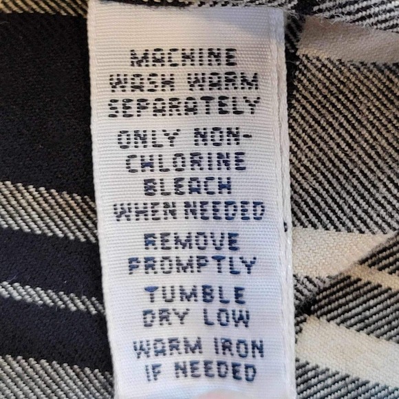 Polo Ralph Lauren Oxford Shirt Men's Large Black Cream Plaid LS Button Down - Picture 8 of 9